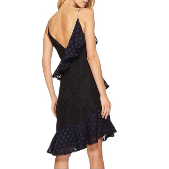 Keepsake The Label See You Now Ruffle Dress Navy Blue New with Tags - Picture 2 of 11